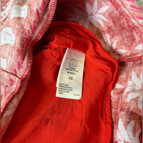 Farm Rio Red Pink Palm Floral Boho Maxi Dress XS Summer Vacation Festival - Picture 9 of 13